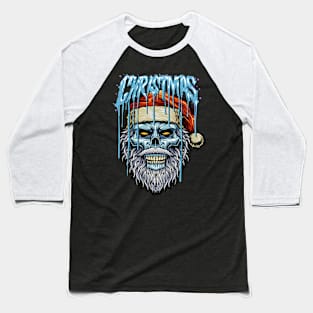 Christmas Skull Santa Baseball T-Shirt